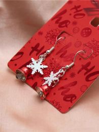 Dangle Earrings 2024 Design Colorful Jingle Bell Christmas Snowflake Drop For Women Fashion Jewelry Xmas Gift
