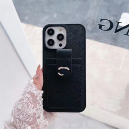 Luxury Designer Solid Colour Leather Phone Cases For Apple 14 13 12 11 Promax Fashion Lychee Pattern Cover Mobile Phones Protective Covers