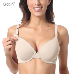 Gratlin Underwire Maternity Nursing Bras Support Full Coverage Women's Lightly Padded Breastfeeding Bra Prevent Sagging 3440 42 240102