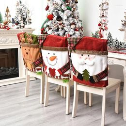 Chair Covers Christmas Decorations Cover Cartoon Santa Claus Table For Year Xmas Davidad Home Kitchen Decor