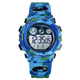 Trendy Colorful Digital Watch for Kids Waterproof LED Lights Luminous Children Wristwatch Boys Students Electronic Wrist Watch 240102