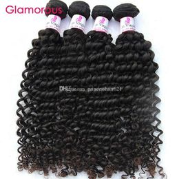 Wefts Glamorous Brazilian Virgin Hair Curly Human Hair Products 4Pcs Same Length Mix Length 100g Malaysian Peruvian Indian Remy Human Ha