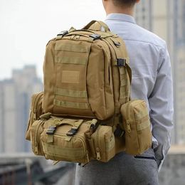 50L Tactical Backpack Military Waterproof Backpacks 4 in 1 Molle Sport Bags Outdoor Trekking Fishing Hiking Camping 3D Rucksack 240102
