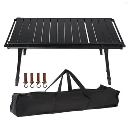 Camp Furniture Camping Folding Table Portable Adjustable Height Foldable Picnic Outdoor For Fishing Deck Cooking Kitchen Hiking