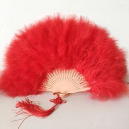 Party Favour 12pcs Years Anniversary Event Favours Wedding Marriage Bride Po Props Dancing Ostrich Feather Hand Fans For Guests