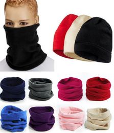 Fashion Unisex Women Men Winter Autumn Casual Thermal Fleece Scarfs Snood Protect Neck Warmer Simple Face Mask Beanie Hats7765564