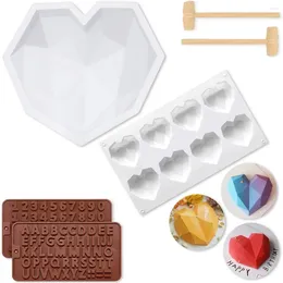 Baking Moulds Breakable Heart Mould Chocolate For Mousse Cake Love Shaped Moulds Non-Stick Letter Number