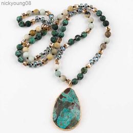 Pendant Necklaces RH Fashion Boho Jewellery Natural Stones With Semi Precious Pendant Women Bohemia Necklace Gift Dropship