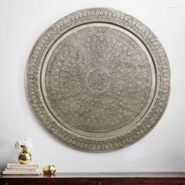 Decorative Figurines One Round Full Moon Fine Carved Iron Badge Wall Decoration Diameter 96cm