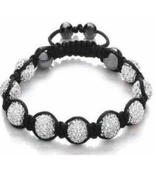 cheapest10mm Mixed White cheap White disco Ball Beads Bangles Crystal Shamballa Bracelet jewelry Christmas Gift3380190