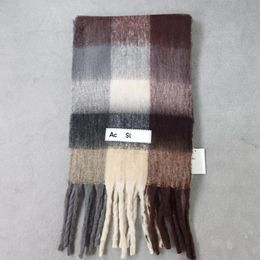 Scarves Fashion Ac Studios Winter Scarf with Tag Thick Warm Solid Cape Wraps Female Pashmina Designer Brand Men Shawl Long Tassel