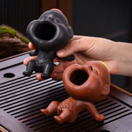 Tea Set Accessories Purple Sand Urine Boy Tea Pet Household Can Raise Tea Table Ornaments Fun Peeing Doll Toy 240103