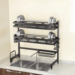 Kitchen Storage Cutlery Drying Wall Mounted Rack Over Sink Bowl Drain Organiser Countertop Utensil Stand