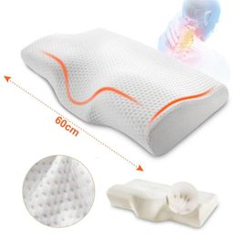 Memory Foam Bed Orthopedic Pillow Neck Protection Slow Rebound Memory Pillow Butterfly Shaped Health Cervical Neck 240103