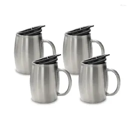 Mugs 14OZ Coffee Mug Stainless Steel Travel Double Wall Cup With Lid