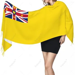 Scarves Niue Flag Scarf Pashmina Warm Shawl Wrap Hijab Spring Winter Multifunction Unisex