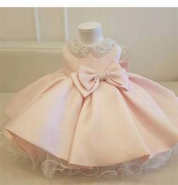 Dresses Flower Girl Princess Dress Baby Fluffy Tulle Wedding Beading Collar First Birthday Evening E20003 210610