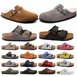 Birken Tasarımcı Boston Stock Yaz Cork Düz Terlik Moda Tasarımları Deri Kürk Slaytlar Favori Plaj Sandalet Sıradan Ayakkabı Arizona Tyj0#