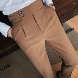 Men's Pants Autumn KPOP Fashion Style Harajuku Slim Fit Trousers Loose All Match Casual High Waist Solid Pockets Straight Leg