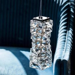 Pendant Lamps IWP Chrome Crystal Lamp Luxurious Hanging Light Indoor Decoration LED Shining Living Room Bedroom Background