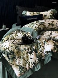 Bedding Sets Advanced Heavenly Silk Cotton Polished Autumn And Winter Warm Bed Sheet Duvet Cover Thickened Four Piece Set