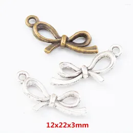 Charms 100 Pieces Of Retro Metal Zinc Alloy Bow Pendant For DIY Handmade Jewellery Necklace Making 7711