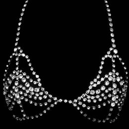 Bracelet Stonefans Big Rhinestone Bra Top Necklace Lingerie G String Women's Shiny Simplicity Sequins Classic Chest Chain Jewellery