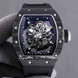 Superclones Richar Millers Mens Rakish Mechanical cool Wrist watches TV Factory rm055 business leisure carbon Fibre case tape men's U6P1 2023 New Luxury Style KDNE