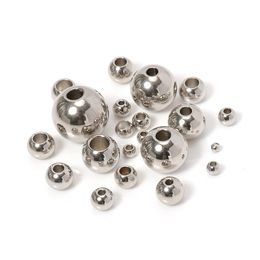 Jewellery 100pcs Stainless Steel Spacer Loose Beads Ball 310mm Big Small Hole for Charms Bracelets Necklaces Jewellery Making Wholesale