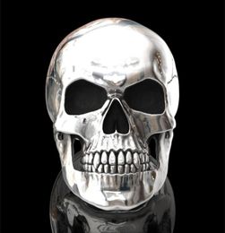 New Gothic high detail 316L stainless steel glossy skull ring men039s punk party jewelry size 6137517233