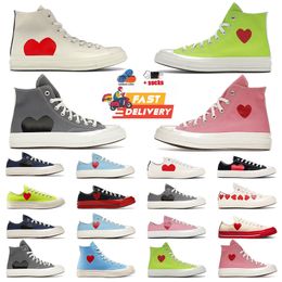 OG Original luxury Vintage Commes Des Garcons X 1970s Canvas Shoes Designer Women Men All Star Classic 70 Chucks Taylors Low Multi-Heart Flat Trainers Sports Sneakers