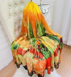 Scarves Soft Silk Scarfs For Women Winter Warm Pashmina Shawl Designer Big Butterfly Print Cape Femme Long Blanket Plus Size7879907
