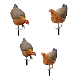 Garden Decorations Animal Statue Stakes Hen Sign Floor Decoration Ornaments Realistic Chicken Sculpture For Backyard Patio Courtyard Farm