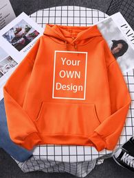 Your OWN Design Brand /Picture Custom Men Women DIY Hoodies Casual Oversize Sweatshirt 13 Colours Shoulder Drop Style Clothes 240103