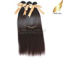 Wefts 100 brazilian virgin hair extensions hair bundles straight hair weaves 3pcs lot double weft natural Colour bellahair