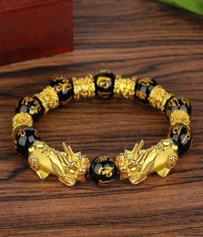 12mm Pixiu Guardian Bracelet Bring Luck Wealth Beads Strand Bracelets Chinese Fengshui Wristband Unisex Lucky Wealthy Men Women Be4967478