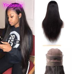 Malaysian Unprocessed Human Hair 360 Lace Frontal Wig Natural Colour Silky Straight Adjustable Band Wigs 1032inch2614492