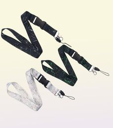 Marble Printing Neck Strap Keychain Lanyard For Keys Women ID Badge Holder Keycord DIY Hanging Rope Mobile Phone Accessories AA2202894664