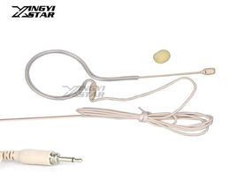 Flesh Colour Wired Single Earhook Headset Microphone 35mm Screw Connector Condenser Mic Mike For UHF Wireless System BodyPack Tran2113047