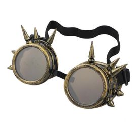 Fashion Men Women Welding Goggles Gothic Steampunk Cosplay Antique Spikes Vintage Glasses Eyewear Goggles Punk Rivet256s