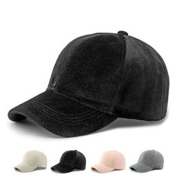 Four Seasons Women Baseball Caps Solid Color Plush Hats For Female Casual Style 5560cm Adjustable Kpop High Quality In 240103