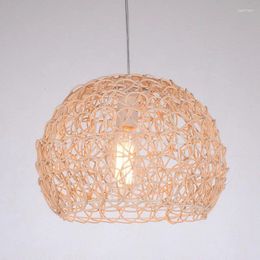 Pendant Lamps Idyllic Rattan Art LED Lamp Woven Chandelier Creative Spherical Living Room Bedroom Dining Lighting