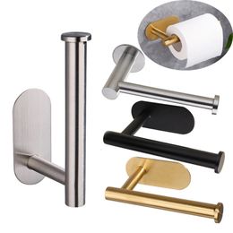 SelfAdhesive Stainless Steel Toilet Roll Paper Holder Organisers PunchFree Towel Rack Wall Mount Tissue Accessories 240102