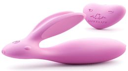 WOWYES Wireless Remote Control Dual Vibrator Rabbit G Spot Clitoris Stimulator Strap On Vibrators Sex Toys For Women Couples8910565