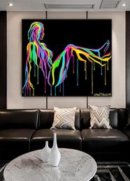 Sexy Girl Posters and Prints Colourful Abstract Art Canvas Painting Modern Creative Canvas Wall Pictures for Living Room Decor5671955