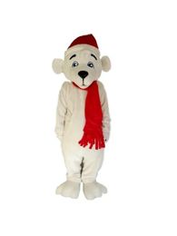Costumes Hot high quality Real Pictures Deluxe christmas White bear mascot costume Mascot Cartoon Character Costume Adult Size free shippin