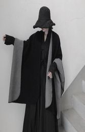 Women celebrity Cashmere Black white doublesided shawl pluvial Multifunction Scarf classic design cool simple cloak Warm thick sh8072720