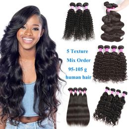 Wefts Malaysian Wet and Wary Hair Weave 6 Bundles Brazilian Virgin Hair Body Wave Straight Peruvian Deep Water Kinky Curly Human Hair Ex