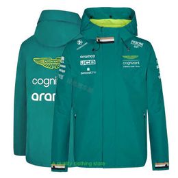 Jacket Aston Martin Alonso F1 Racing Suit 2023 Team Trench Coat Long Sleeved Spring and Autumn for Men