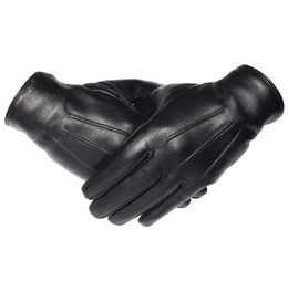 Gours Winter Gloves Men Genuine Leather Gloves Touch Screen Real Sheepskin Black Warm Driving Gloves Mittens New Arrival Gsm050 T19087137